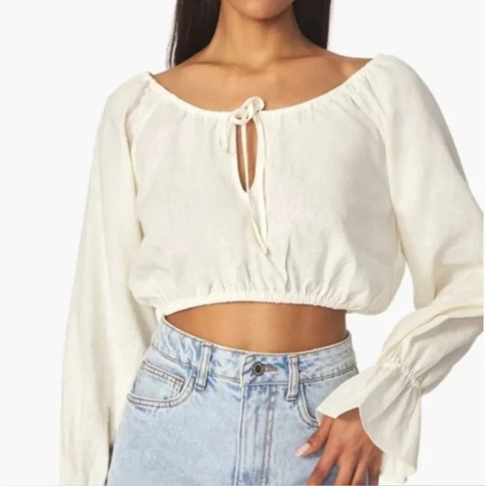 NWT WeWoreWhat Tie Front Top